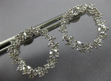 ESTATE 1.39CT DIAMOND 18KT WHITE GOLD 3D CLUSTER OPEN CIRCULAR FUN STUD EARRINGS