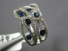 WIDE 1.47CT DIAMOND & AAA SAPPHIRE 14KT WHITE GOLD MULTI LEAF CRISS CROSS RING