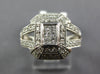 ESTATE .75CT DIAMOND 14KT WHITE GOLD ROUND & PRINCESS FILIGREE PYRAMID FUN RING