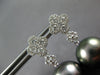 ESTATE .77CT DIAMOND & AAA TAHITIAN PEARL 18K WHITE GOLD FLOWER HANGING EARRINGS