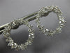 ESTATE 1.39CT DIAMOND 18KT WHITE GOLD 3D CLUSTER OPEN CIRCULAR FUN STUD EARRINGS