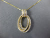 .5CT DIAMOND 14K YELLOW GOLD ROUND & BAGUETTE DOUBLE OVAL HALO LOVE KNOT PENDANT