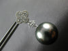 ESTATE .77CT DIAMOND & AAA TAHITIAN PEARL 18K WHITE GOLD FLOWER HANGING EARRINGS