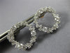 ESTATE 1.39CT DIAMOND 18KT WHITE GOLD 3D CLUSTER OPEN CIRCULAR FUN STUD EARRINGS