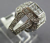 ESTATE .75CT DIAMOND 14KT WHITE GOLD ROUND & PRINCESS FILIGREE PYRAMID FUN RING