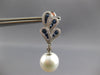 1.60CT DIAMOND & AAA SOUTH SEA PEARL & SAPPHIRE 18KT WHITE GOLD HANGING EARRINGS