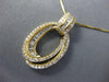 .5CT DIAMOND 14K YELLOW GOLD ROUND & BAGUETTE DOUBLE OVAL HALO LOVE KNOT PENDANT
