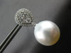 ESTATE LARGE .81CT DIAMOND & AAA SOUTH SEA PEARL 18K WHITE GOLD HANGING EARRINGS