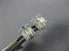 .65CT DIAMOND 18KT WHITE GOLD 3D ROUND & BAGUETTE SQUARE INVISIBLE STUD EARRINGS