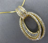.5CT DIAMOND 14K YELLOW GOLD ROUND & BAGUETTE DOUBLE OVAL HALO LOVE KNOT PENDANT