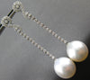 LONG .52CT DIAMOND & AAA SOUTH SEA PEARL 18KT WHITE GOLD SWIRL HANGING EARRINGS