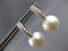 .78CT DIAMOND & AAA SOUTH SEA PEARL 18KT WHITE GOLD 3D HUGGIE HANGING EARRINGS