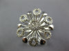 ESTATE LARGE .41CT DIAMOND 14KT WHITE GOLD 3D CLASSIC MULTI LEAF FLOWER FUN RING