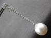 LONG .52CT DIAMOND & AAA SOUTH SEA PEARL 18KT WHITE GOLD SWIRL HANGING EARRINGS