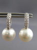 .78CT DIAMOND & AAA SOUTH SEA PEARL 18KT WHITE GOLD 3D HUGGIE HANGING EARRINGS