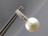 .78CT DIAMOND & AAA SOUTH SEA PEARL 18KT WHITE GOLD 3D HUGGIE HANGING EARRINGS