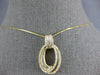 .5CT DIAMOND 14K YELLOW GOLD ROUND & BAGUETTE DOUBLE OVAL HALO LOVE KNOT PENDANT