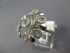 ESTATE LARGE .41CT DIAMOND 14KT WHITE GOLD 3D CLASSIC MULTI LEAF FLOWER FUN RING