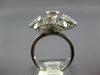 ESTATE LARGE .41CT DIAMOND 14KT WHITE GOLD 3D CLASSIC MULTI LEAF FLOWER FUN RING