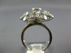 ESTATE LARGE .41CT DIAMOND 14KT WHITE GOLD 3D CLASSIC MULTI LEAF FLOWER FUN RING