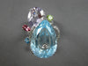 EXTRA LARGE 19.46CT DIAMOND & AAA MULTI GEM 18K WHITE GOLD MULTI SHAPE FUN RING
