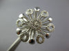 ESTATE LARGE .41CT DIAMOND 14KT WHITE GOLD 3D CLASSIC MULTI LEAF FLOWER FUN RING