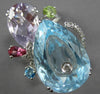 EXTRA LARGE 19.46CT DIAMOND & AAA MULTI GEM 18K WHITE GOLD MULTI SHAPE FUN RING
