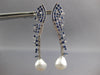LARGE 4.1CT DIAMOND & SOUTH SEA PEARL & SAPPHIRE 18K WHITE GOLD HANGING EARRINGS
