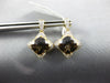 4.27CT DIAMOND & AAA SMOKY TOPAZ 14K YELLOW GOLD CUSHION FLOWER HANGING EARRINGS