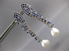 LARGE 4.1CT DIAMOND & SOUTH SEA PEARL & SAPPHIRE 18K WHITE GOLD HANGING EARRINGS