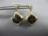 4.27CT DIAMOND & AAA SMOKY TOPAZ 14K YELLOW GOLD CUSHION FLOWER HANGING EARRINGS