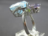 EXTRA LARGE 19.46CT DIAMOND & AAA MULTI GEM 18K WHITE GOLD MULTI SHAPE FUN RING