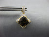 4.27CT DIAMOND & AAA SMOKY TOPAZ 14K YELLOW GOLD CUSHION FLOWER HANGING EARRINGS