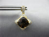 4.27CT DIAMOND & AAA SMOKY TOPAZ 14K YELLOW GOLD CUSHION FLOWER HANGING EARRINGS