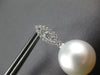 ESTATE .45CT DIAMOND & AAA SOUTH SEA PEARL 18KT WHITE GOLD LEAF HANGING EARRINGS