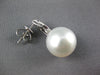 ESTATE .45CT DIAMOND & AAA SOUTH SEA PEARL 18KT WHITE GOLD LEAF HANGING EARRINGS