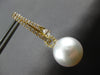 .79CT DIAMOND & AAA SOUTH SEA PEARL 18K YELLOW GOLD OVAL HUGGIE HANGING EARRINGS
