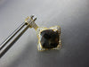 4.27CT DIAMOND & AAA SMOKY TOPAZ 14K YELLOW GOLD CUSHION FLOWER HANGING EARRINGS