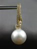 .79CT DIAMOND & AAA SOUTH SEA PEARL 18K YELLOW GOLD OVAL HUGGIE HANGING EARRINGS