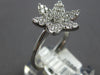 ESTATE WIDE .74CT DIAMOND 18KT WHITE GOLD 3D STAR OF DAVID FLOWER FUN RING