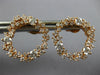ESTATE 1.39CT DIAMOND 18KT ROSE GOLD 3D CLUSTER OPEN CIRCULAR FUN STUD EARRINGS