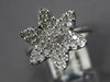 ESTATE WIDE .74CT DIAMOND 18KT WHITE GOLD 3D STAR OF DAVID FLOWER FUN RING