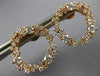 ESTATE 1.39CT DIAMOND 18KT ROSE GOLD 3D CLUSTER OPEN CIRCULAR FUN STUD EARRINGS
