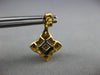 4.27CT DIAMOND & AAA SMOKY TOPAZ 14K YELLOW GOLD CUSHION FLOWER HANGING EARRINGS