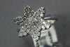 ESTATE WIDE .74CT DIAMOND 18KT WHITE GOLD 3D STAR OF DAVID FLOWER FUN RING