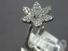 ESTATE WIDE .74CT DIAMOND 18KT WHITE GOLD 3D STAR OF DAVID FLOWER FUN RING