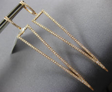 ESTATE LARGE 1.02CT DIAMOND 18KT ROSE GOLD ELONGATED TRIANGULAR HANGING EARRINGS