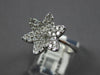 ESTATE WIDE .74CT DIAMOND 18KT WHITE GOLD 3D STAR OF DAVID FLOWER FUN RING