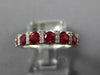 ESTATE 0.96CT DIAMOND & AAA RUBY 18KT WHITE GOLD 3D ROUND ANNIVERSARY RING
