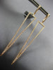ESTATE LARGE 1.02CT DIAMOND 18KT ROSE GOLD ELONGATED TRIANGULAR HANGING EARRINGS